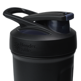 Black Sport Stainless insulated protein shaker cup. | Color#Black